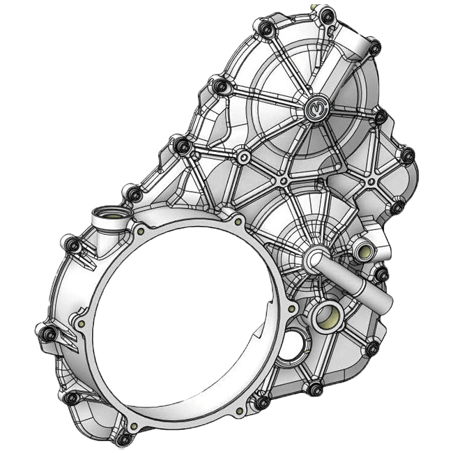 Carcasa de motor de aluminio derecha con tornillos de titanio Motocorse Ducati Panigale V4/S/R (18-24) 