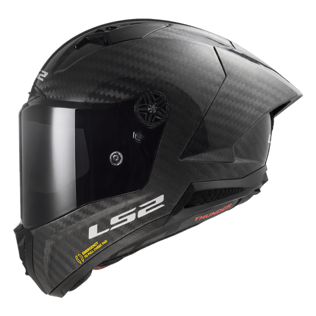 LS2 FF805 Thunder GP Aero Integralhelm in Gloss Carbon — Seitenansicht