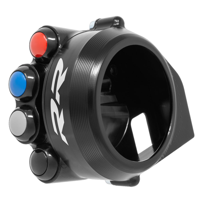 Gasgriffgehäuse mit integriertem Lenkerschalter JetPrime BMW M 1000 RR (20-26) JP CO BM038RR – mit RR-Schriftzug