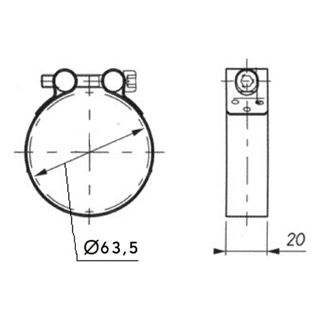 Spark Exhaust Schelle Universal Ø 63.5 mm 61 64 mm G95LA006