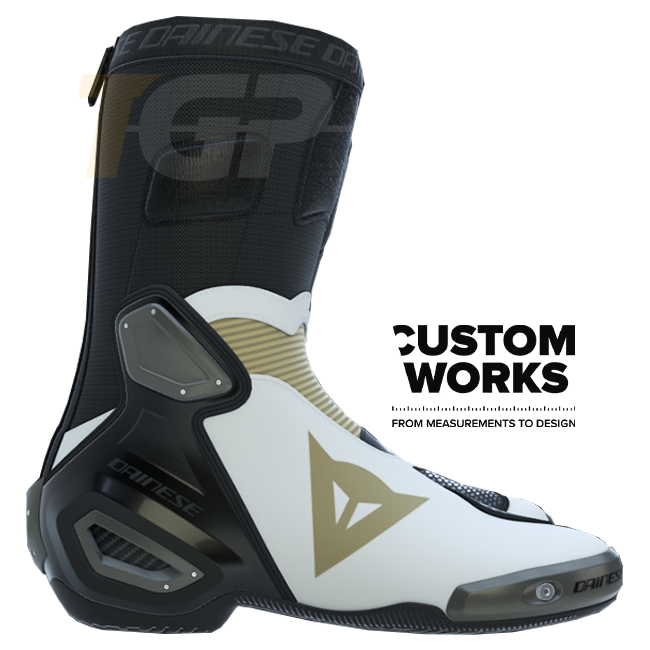 Botas de moto de carreras y carretera Dainese Axial 2 | Hombre | Perla blanco / Magnesio | Custom Works 