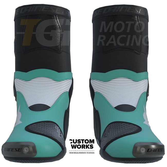 Botas de moto de carreras y carretera Dainese Axial 2 Air | Hombre | Azul Mar de Cerdeña / Blanco | Custom Works 