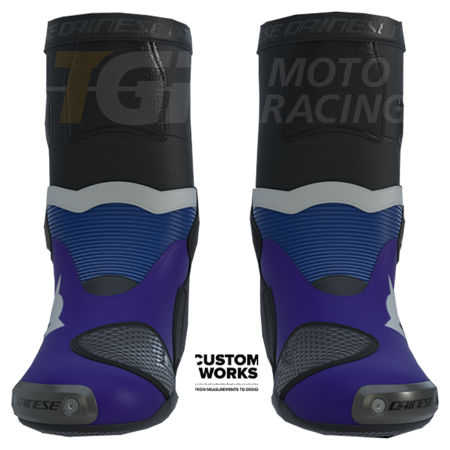 Botas de moto de carreras y calle Dainese Axial 2 Racing Prima Pramac Yamaha MotoGP Replica | Hombre | Morado / Azul Yamaha / Blanco | Custom Works 