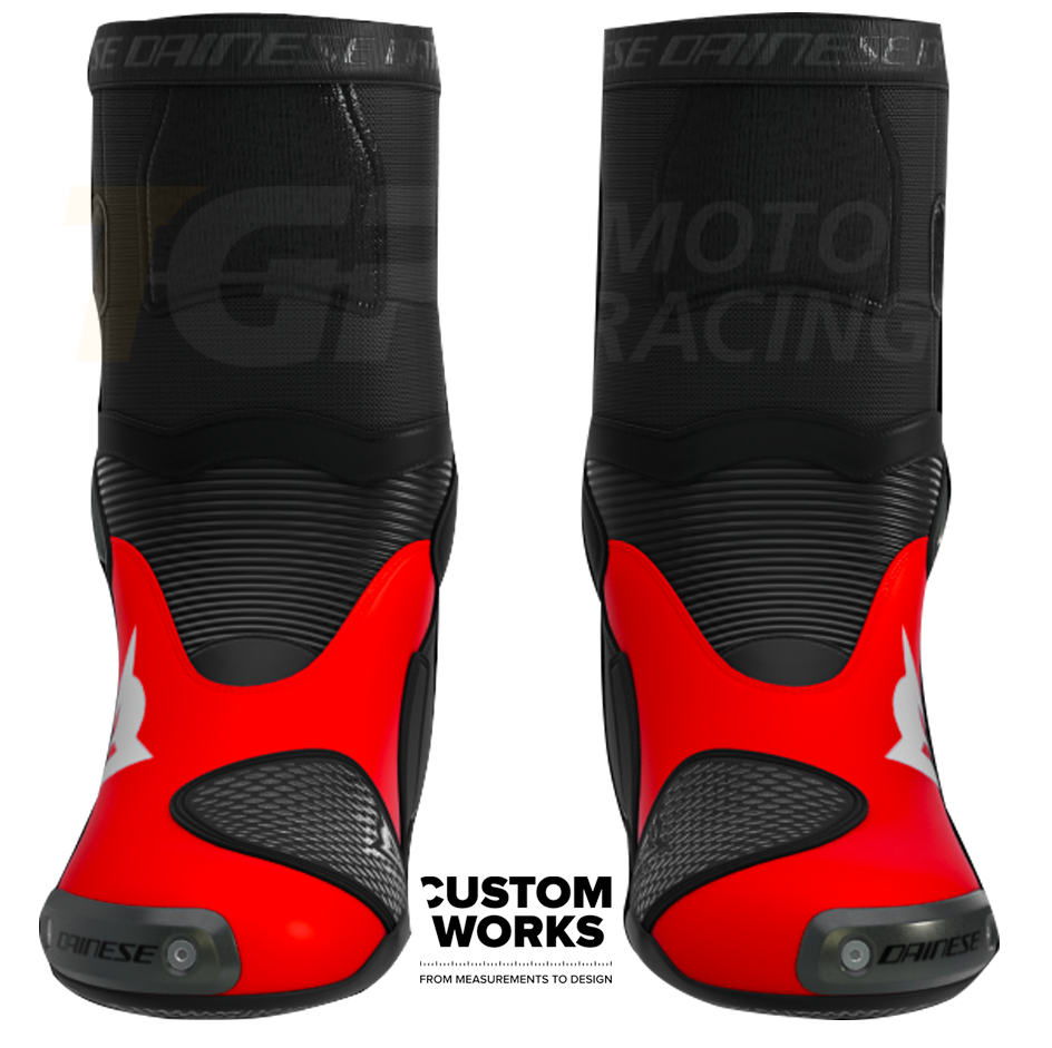 Botas de moto Dainese Axial 2 Racing y de calle Marco Bezzecchi Replica 2026 | Hombres | Rojo Flúor / Negro | Custom Works 