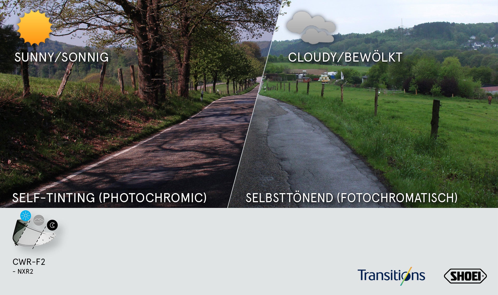 Visera Shoei X-SPR PRO (CWR-F2PN) Fotoquímico Autotintante Adaptativo 