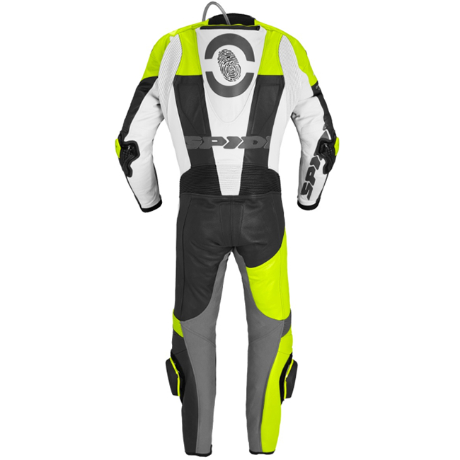 Spidi DP-Progressive mono Mono de cuero – Mono de competición perforado | Hombre | Negro/amarillo fluorescente| Y161394 