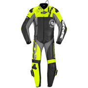 Spidi DP-Progressive mono Mono de cuero – Mono de competición perforado | Hombre | Negro/amarillo fluorescente| Y161394 
