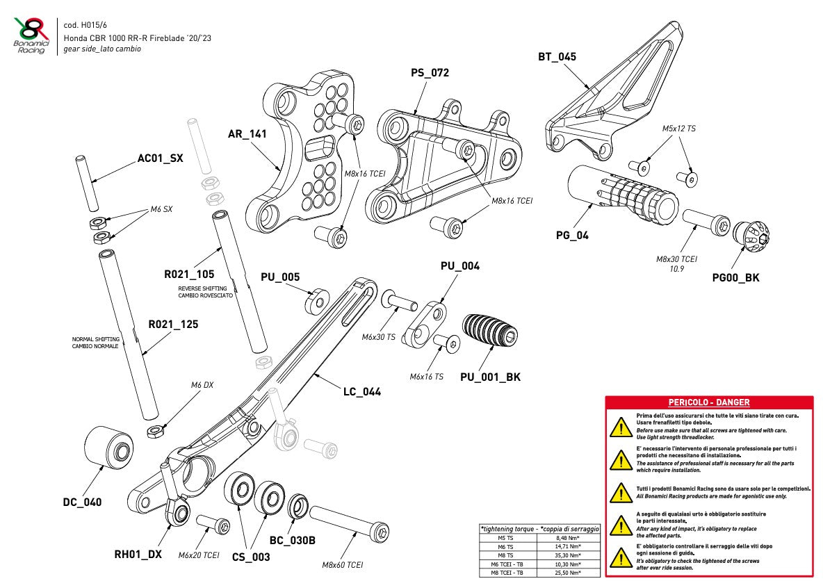 Sistema de frenos Bonamici Racing Honda CBR 1000 RR-R SC82 (20-25) H016 