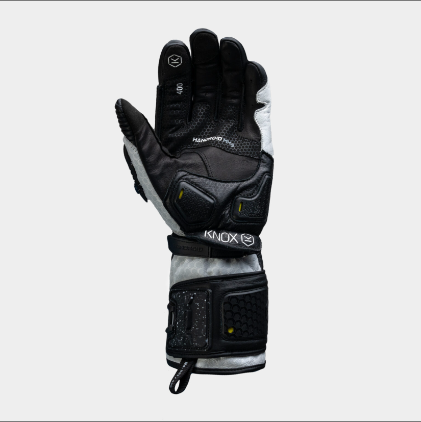 Knox Handroid MK5 guantes de cuero de carreras | Hombre | Negro/Blanco | 11769404101 