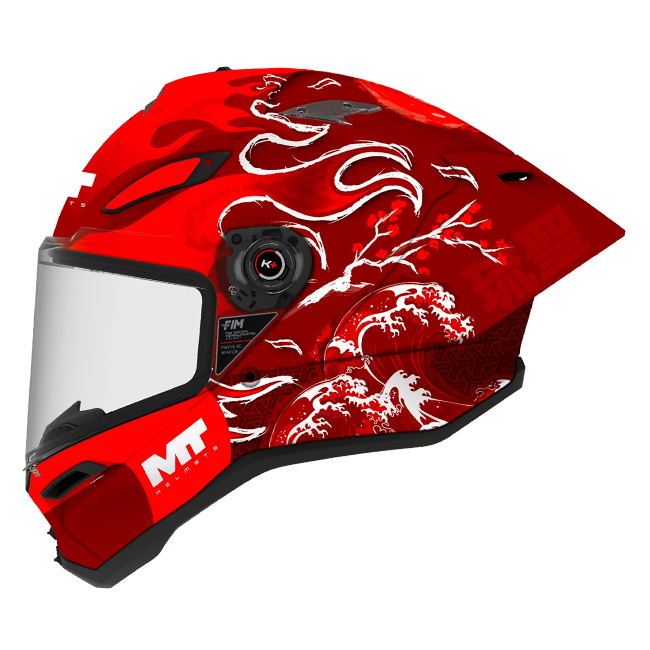 MT-Helmets KRE 2 PLUS Ryusei Yamanaka Replica 2026 C5 Integralhelm in Rot matt — Seitenansicht