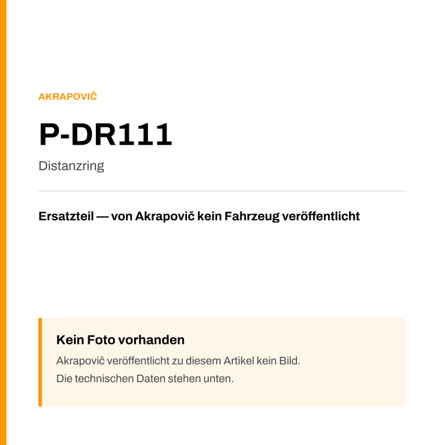 Akrapovic Distanzring P-DR111 — Platzhalter, kein Herstellerfoto verfügbar
