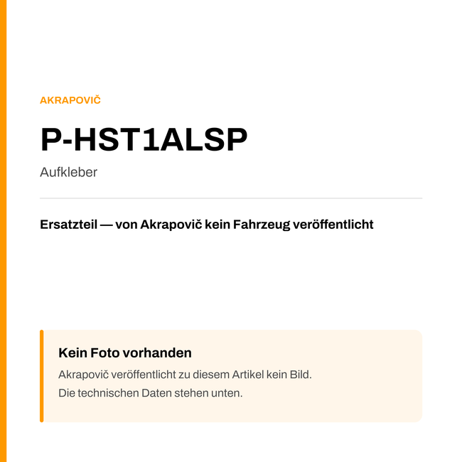 Akrapovic Aufkleber P-HST1ALSP — Platzhalter, kein Herstellerfoto verfügbar