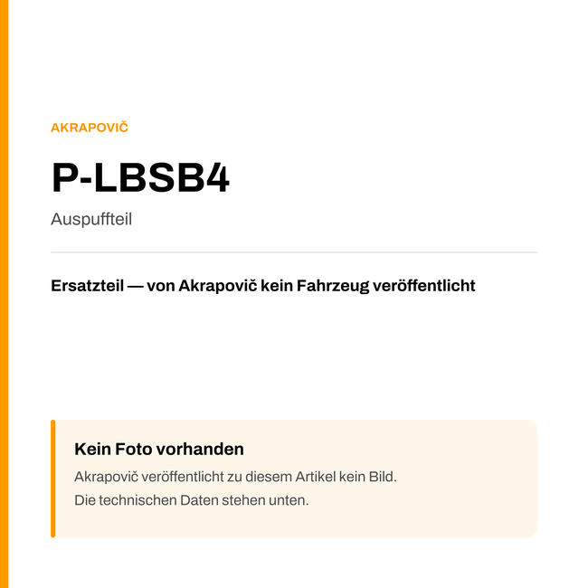 Akrapovic Auspuffteil P-LBSB4 — Platzhalter, kein Herstellerfoto verfügbar