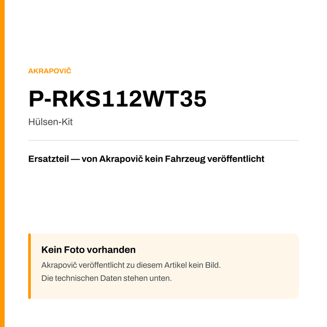 Akrapovic Hülsen-Kit P-RKS112WT35 — Platzhalter, kein Herstellerfoto verfügbar