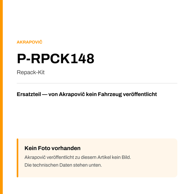 Akrapovic Repack-Kit P-RPCK148 — Platzhalter, kein Herstellerfoto verfügbar