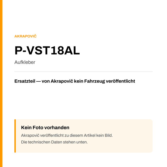 Akrapovic Aufkleber P-VST18AL — Platzhalter, kein Herstellerfoto verfügbar