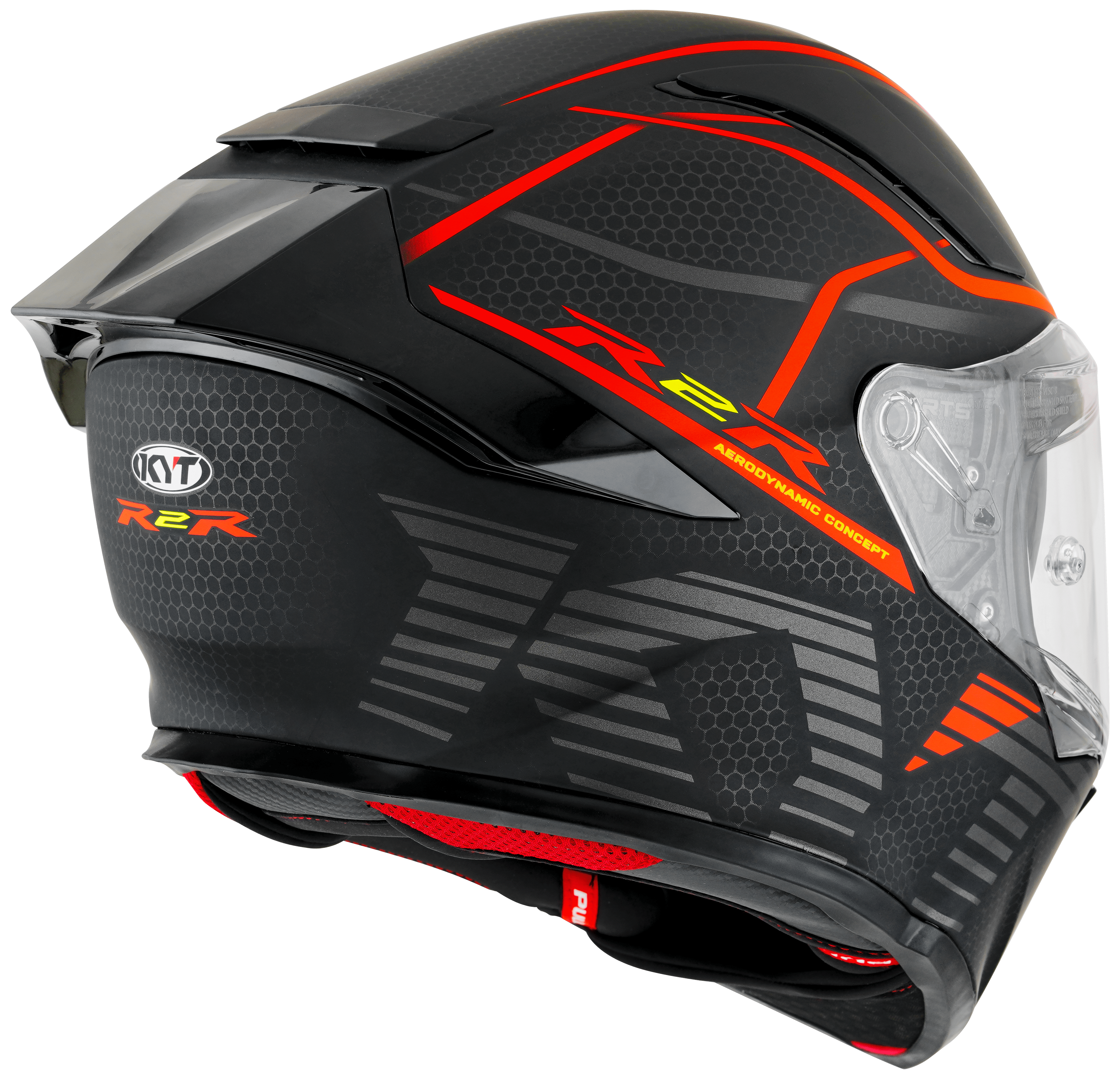 Casco KYT R2R Concept Mate Negro / Rojo Y6R20008 