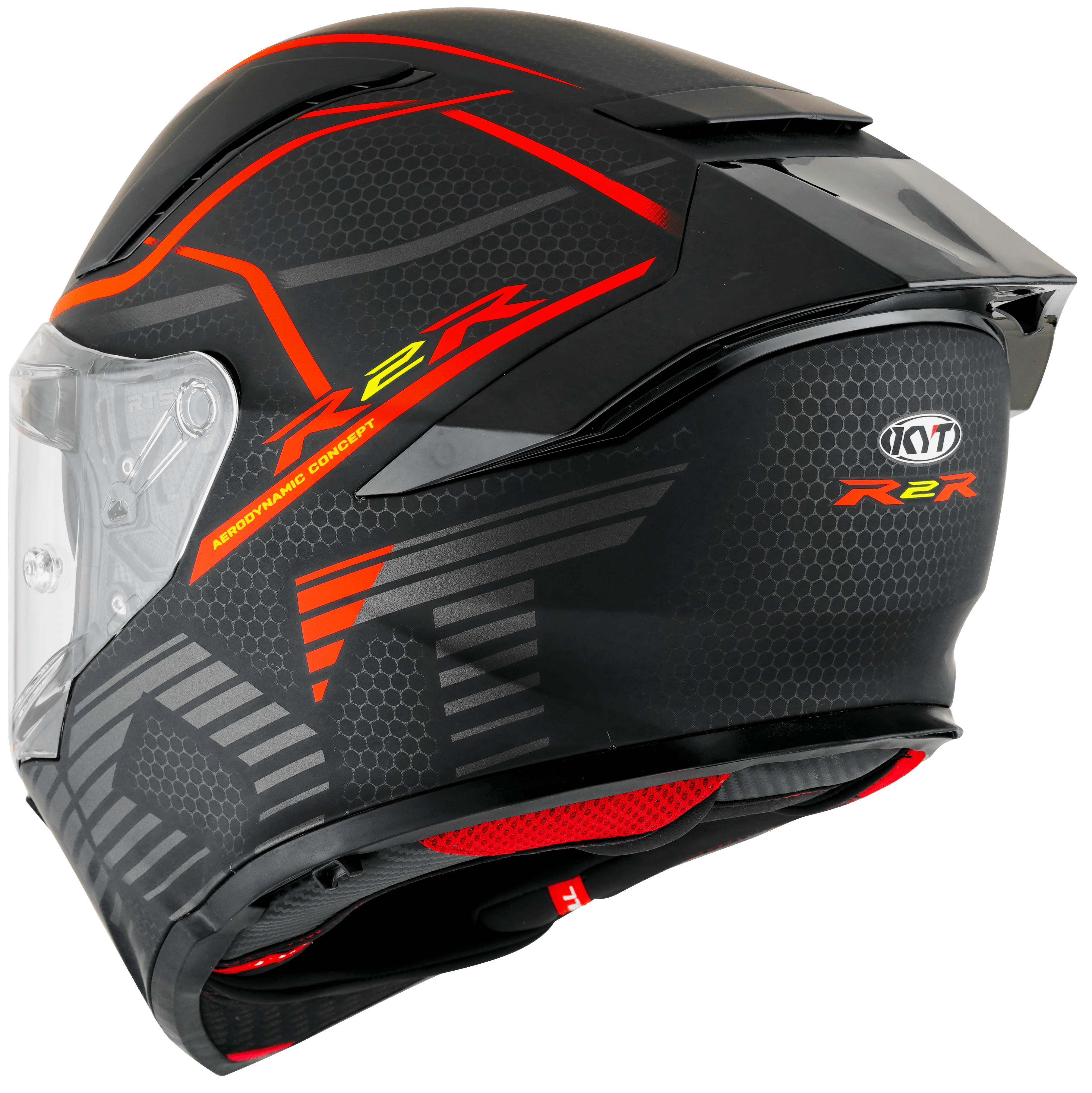 Casco KYT R2R Concept Mate Negro / Rojo Y6R20008 