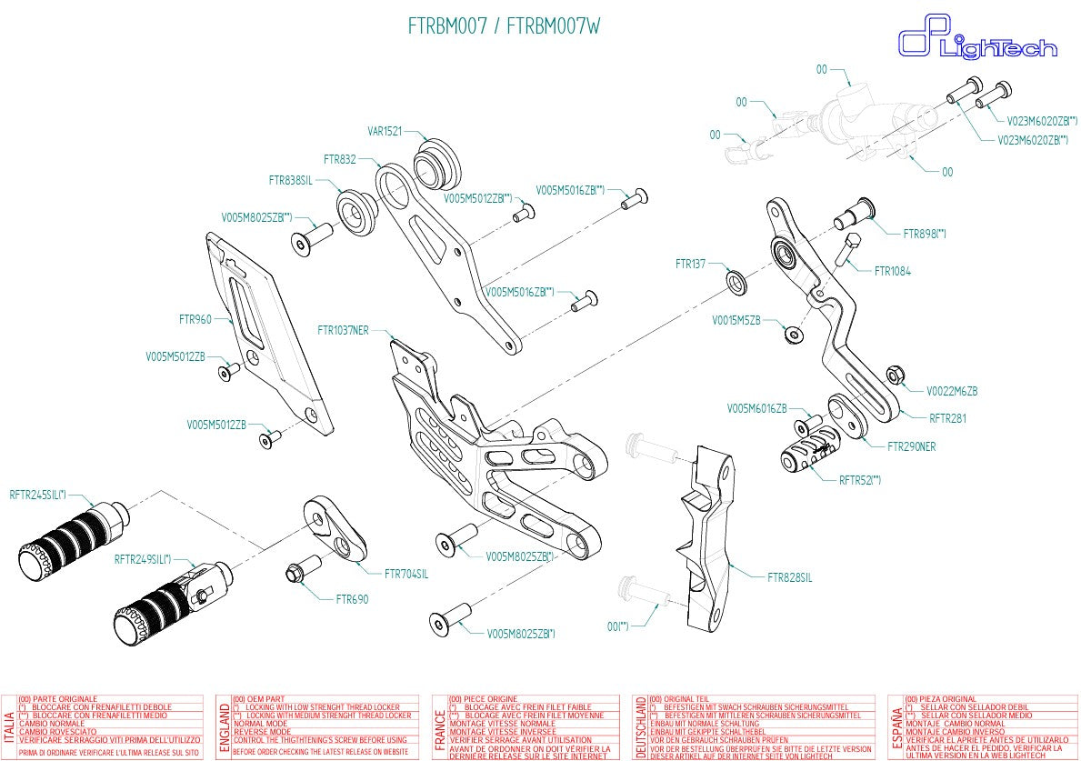 Sistema de frenos LighTech BMW S1000RR K67 (19-25) FTRBM007/W 