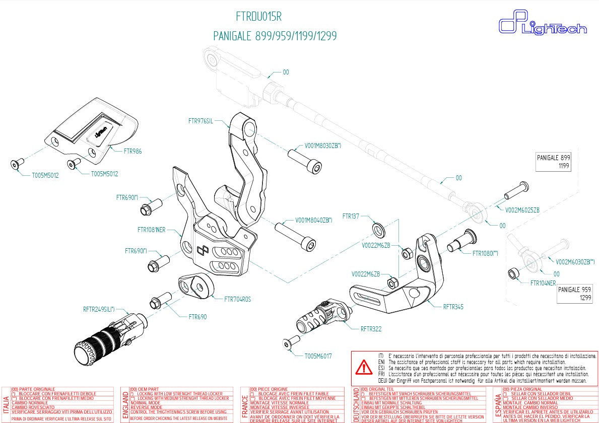 Sistema de frenos R LighTech Ducati Panigale 899 (13-16) FTRDU015R 