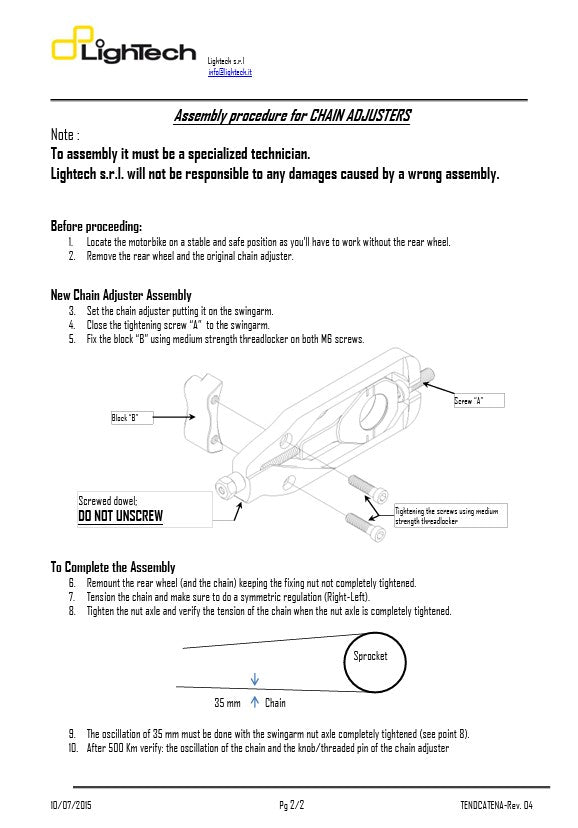 Tensor de cadena LighTech Yamaha R6 RJ27 (17-25) TEYA006 