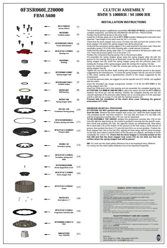 Kit de embrague seco STM BMW M1000RR K66 (23-25) KTT-2700 