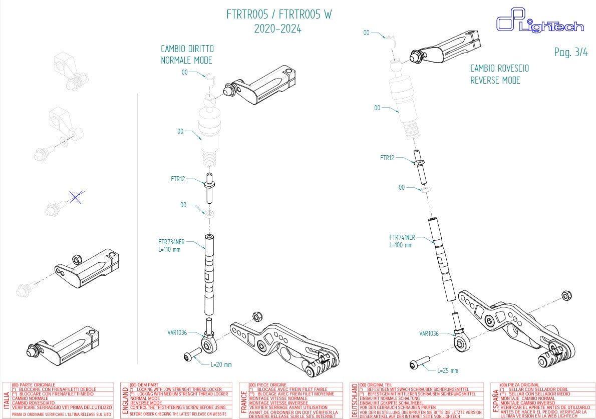 Sistema de frenos LighTech Triumph Street Triple 765 S / R / RS (17-25) FTRTR005 