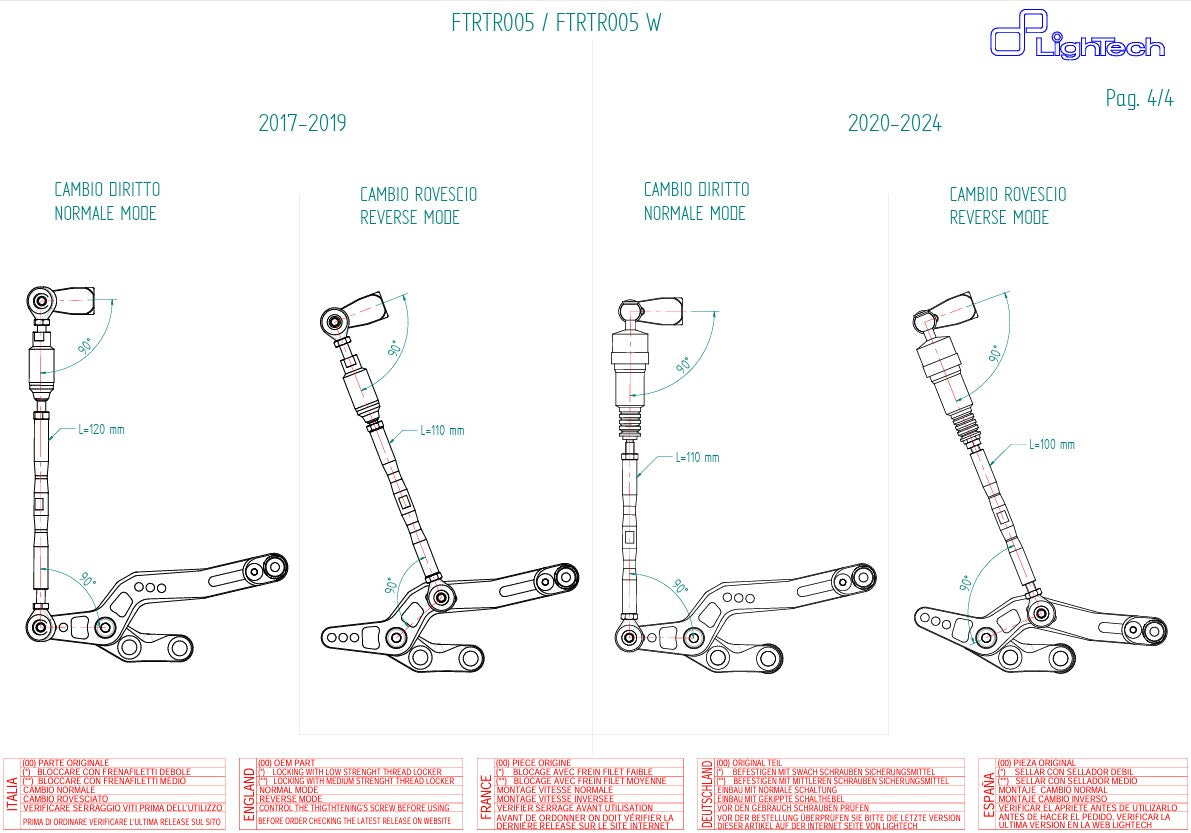 Sistema de frenos LighTech Triumph Street Triple 765 S / R / RS (17-25) FTRTR005 