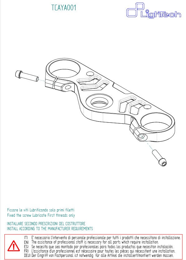 Puente de horquilla (SUPERIOR) LighTech Yamaha YZF-R1/M (15-25) TCAYA001NER 