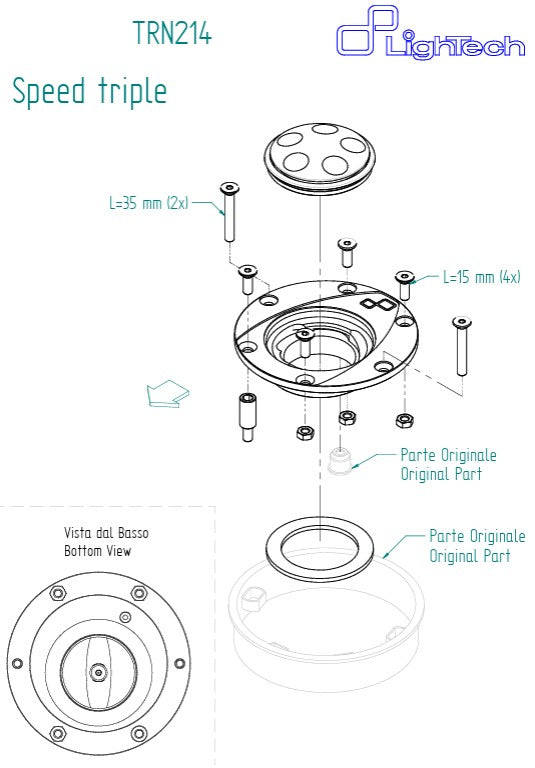 Tapa de tanque con cierre a rosca LighTech Triumph Street Triple 765 S / R / RS (17-25) TRN214 