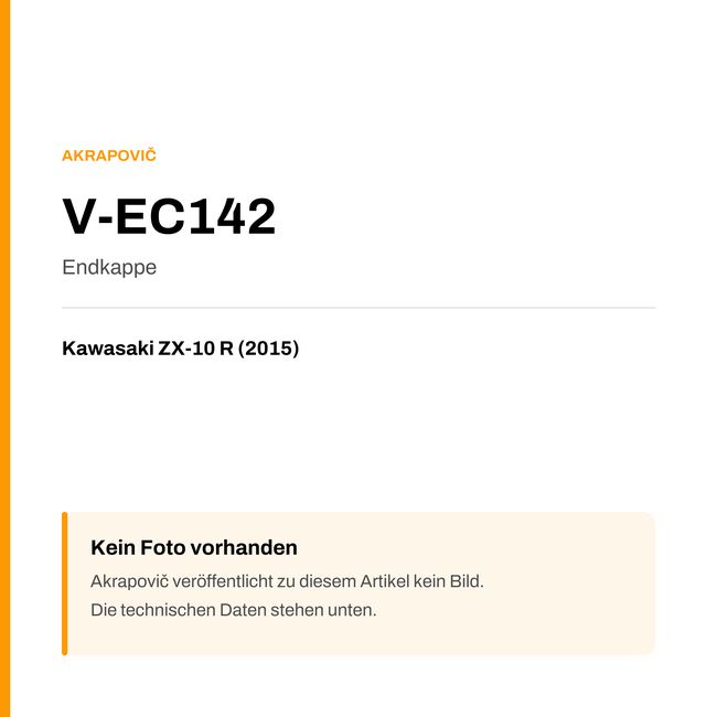 Akrapovic Endkappe Kawasaki ZX-10 R (15-15) V-EC142 — Platzhalter, kein Herstellerfoto verfügbar