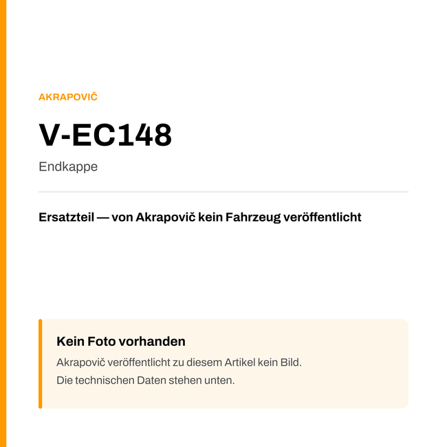 Akrapovic Endkappe V-EC148 — Platzhalter, kein Herstellerfoto verfügbar