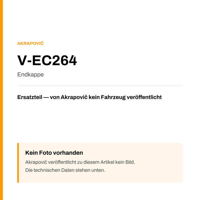 Akrapovic Endkappe V-EC264 — Platzhalter, kein Herstellerfoto verfügbar