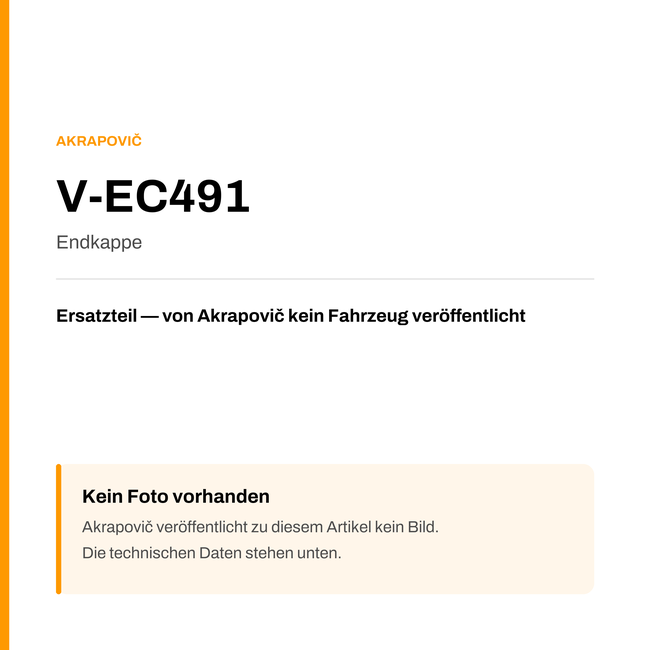 Akrapovic Endkappe V-EC491 — Platzhalter, kein Herstellerfoto verfügbar