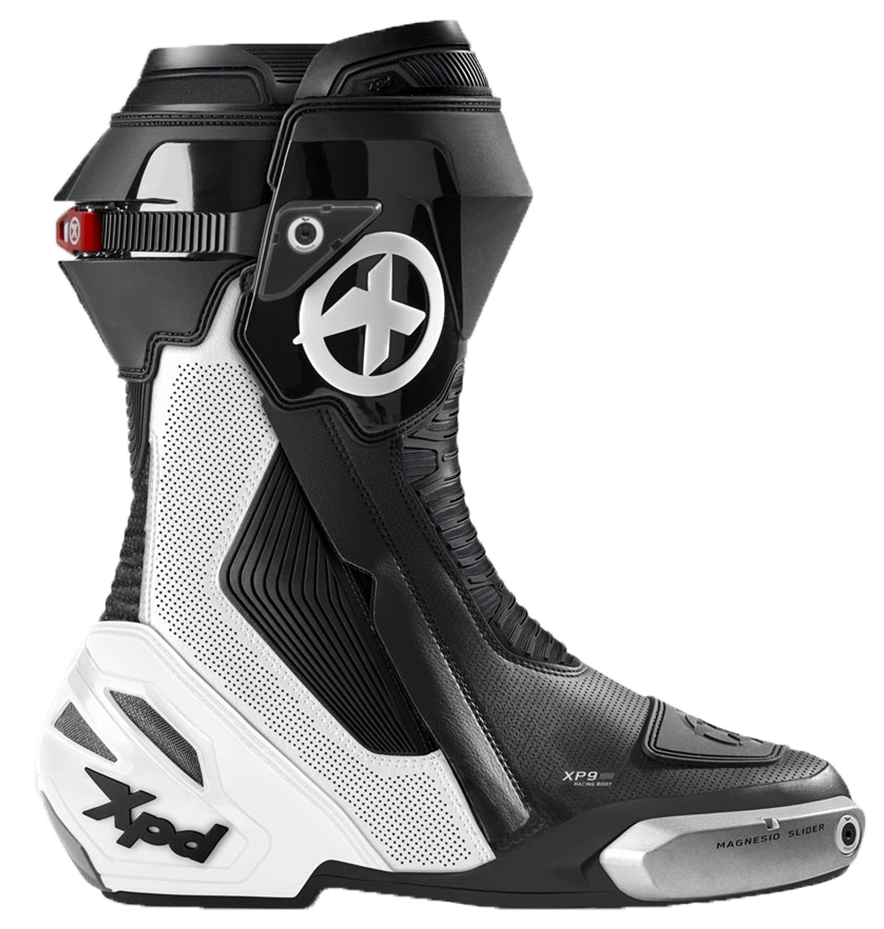 XPD XP9-S AIR bota de moto de carreras y calle perforada | Hombre | Blanco/Negro 