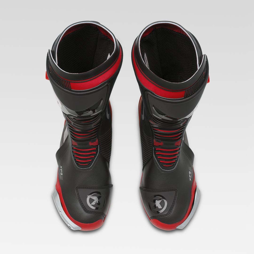 XPD XP9-S Botas de motociclismo de carreras y de calle | Hombre | Negro/Rojo 