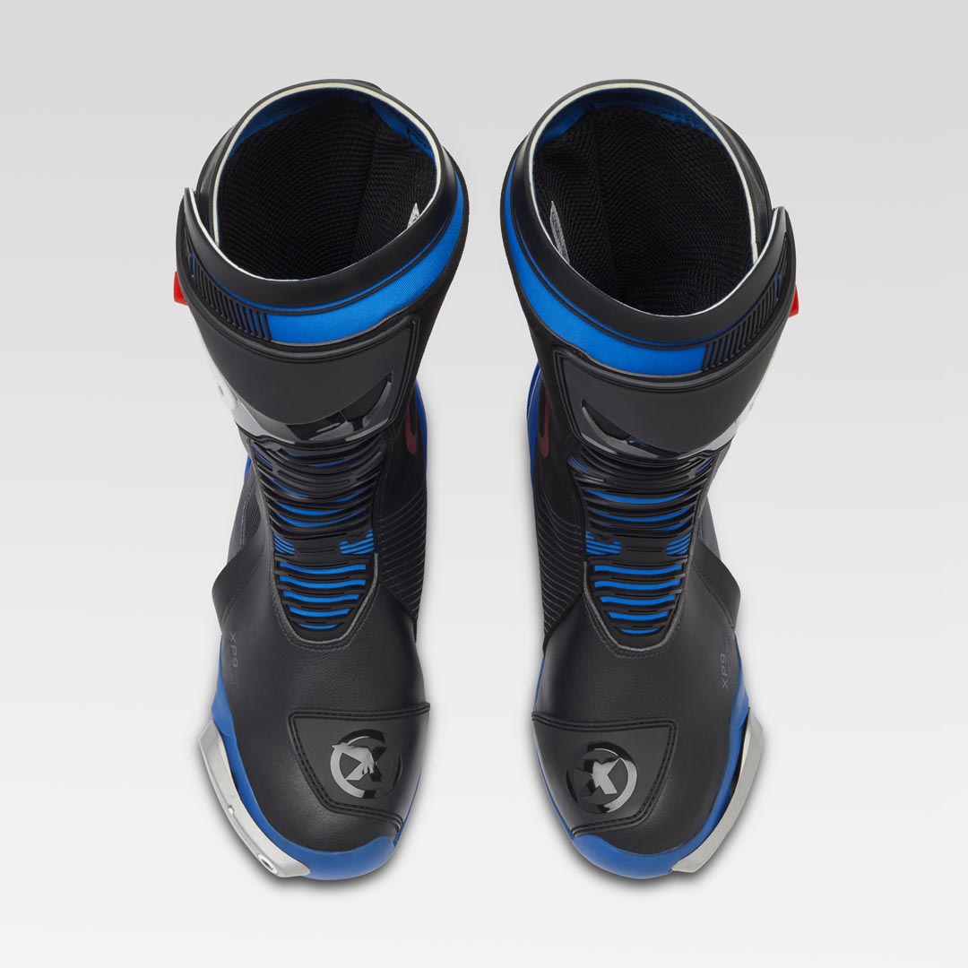 Botas de moto XPD XP9-S Racing y de calle | Hombre | Negro/Azul 