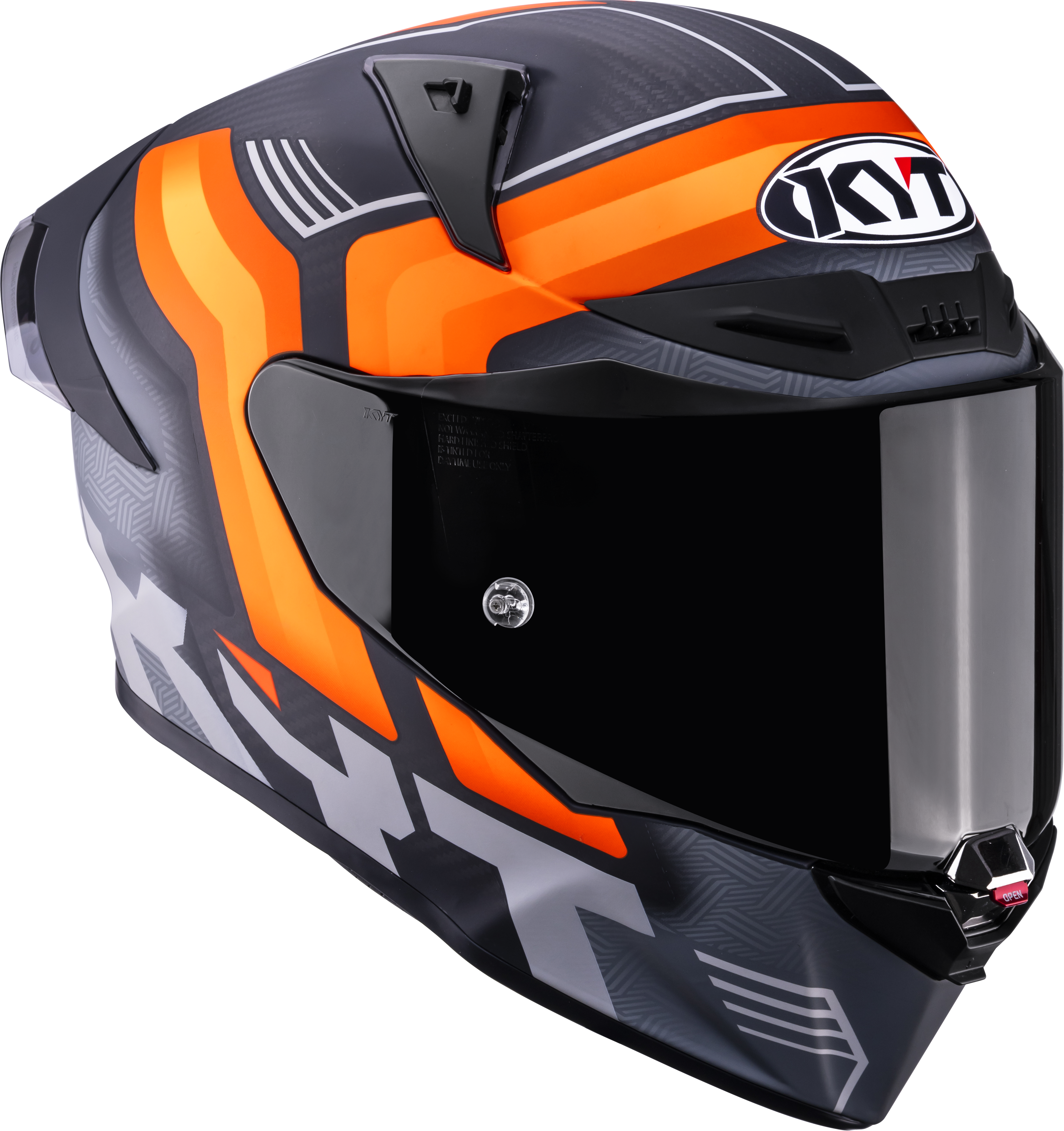 KYT R1R Casco de Carreras Carbono Acelerador Mate Naranja Y6R10001 