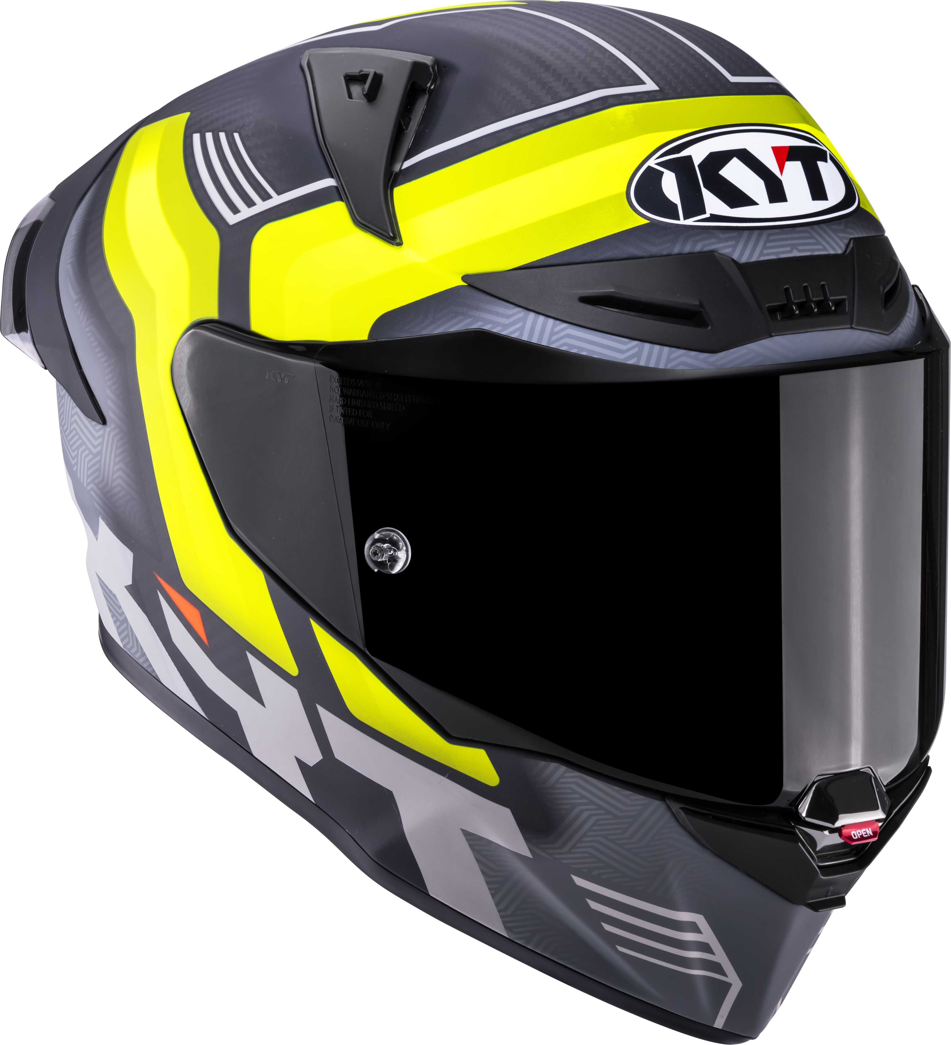 KYT R1R Casco de Racing Carbono Acelerador Amarillo Y6R10010 