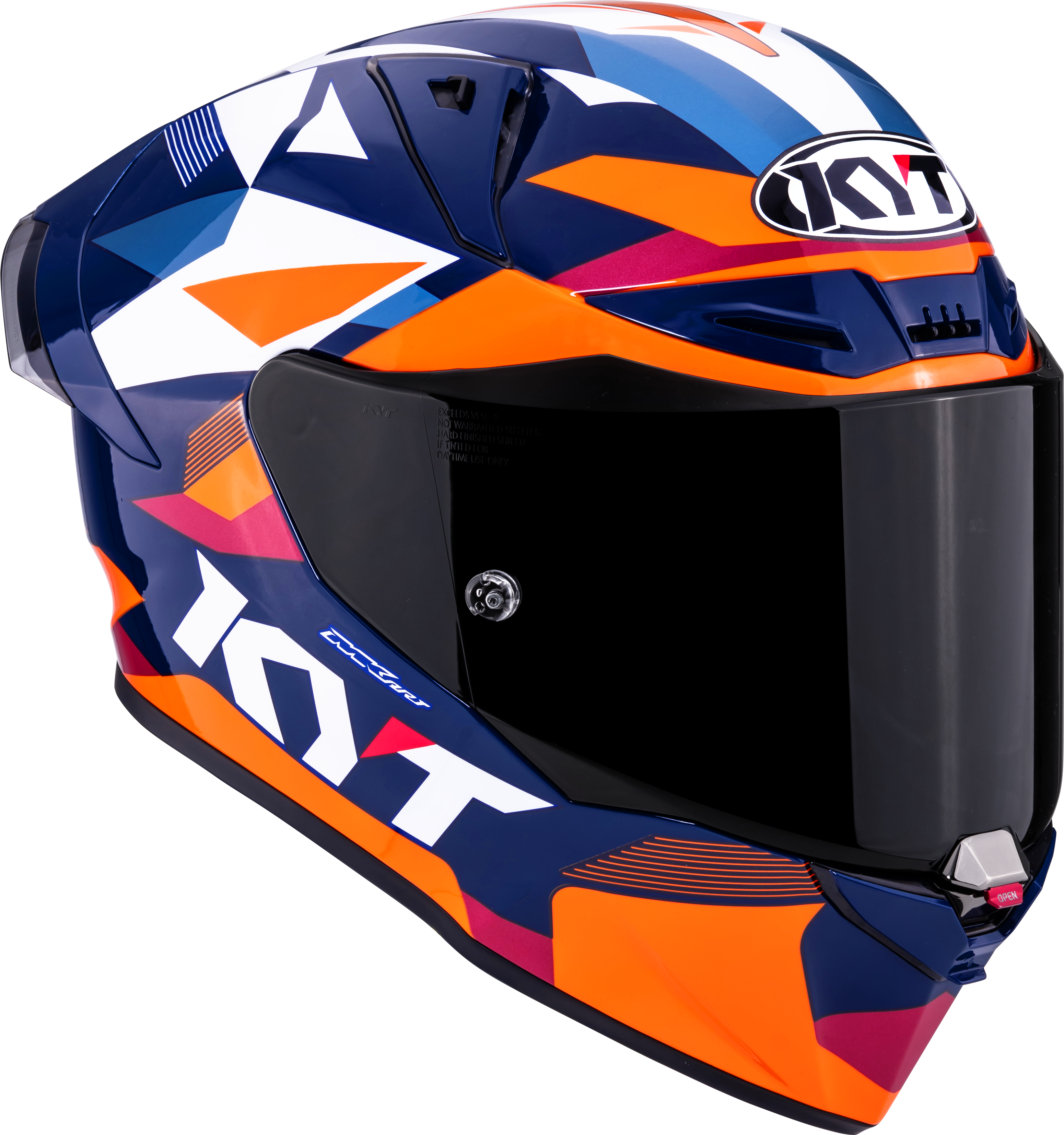KYT R1R Casco de Carreras Carbono Diamante Azul / Naranja Y6R10006 