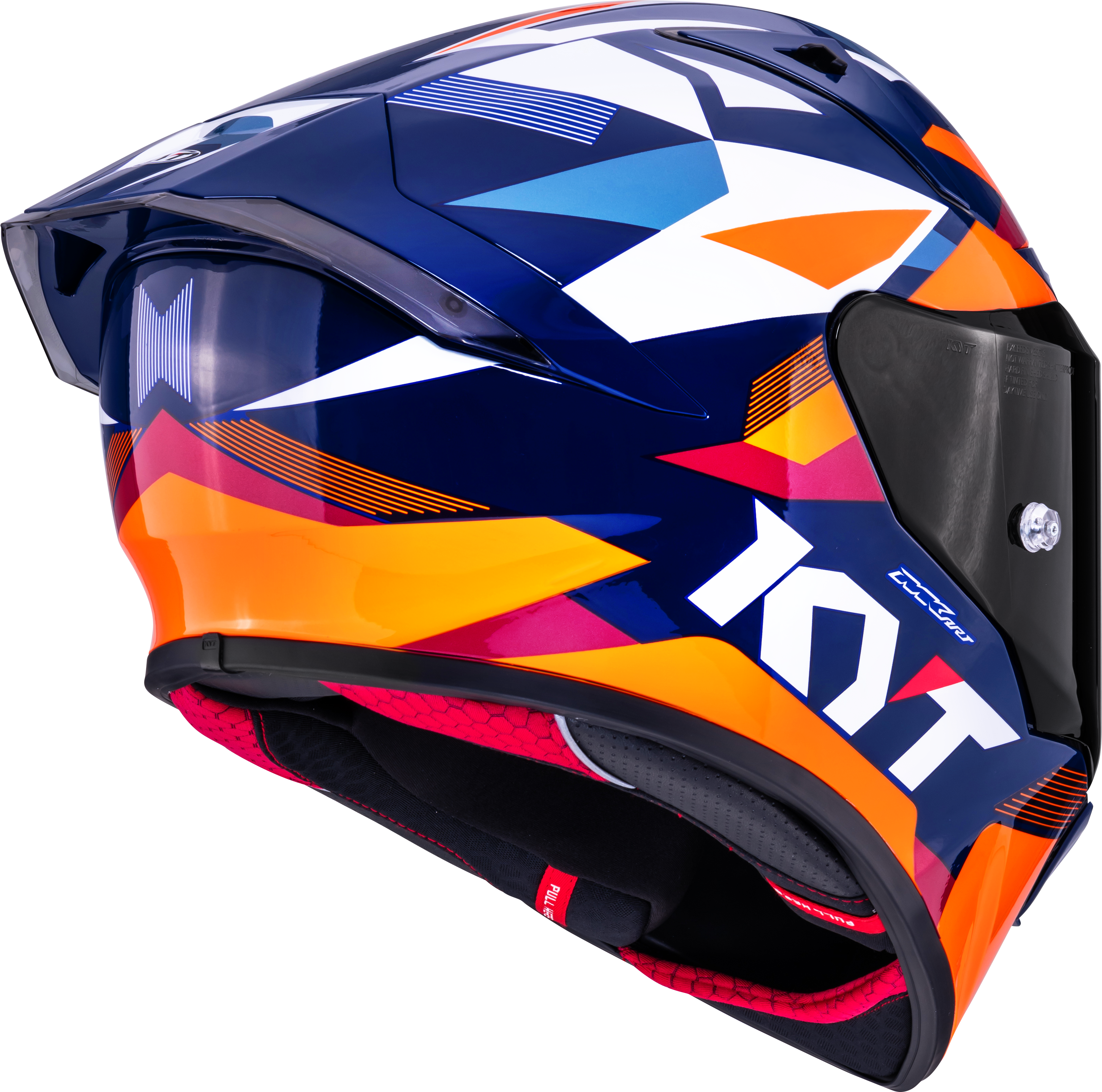 KYT R1R Casco de Carreras Carbono Diamante Azul / Naranja Y6R10006 