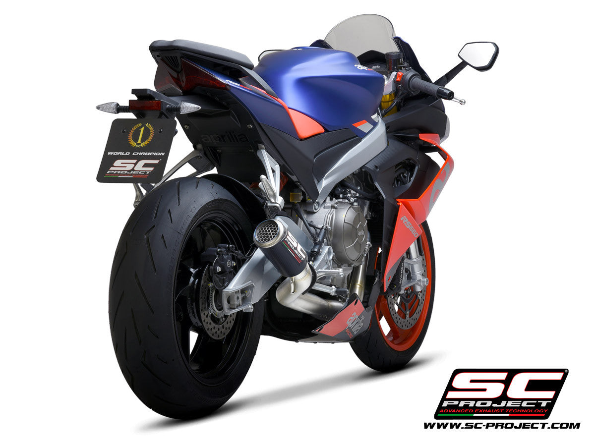 Sistema de escape completo de acero inoxidable SC-Project 2-1 CR-T para Aprilia RS 660 (20-25) 