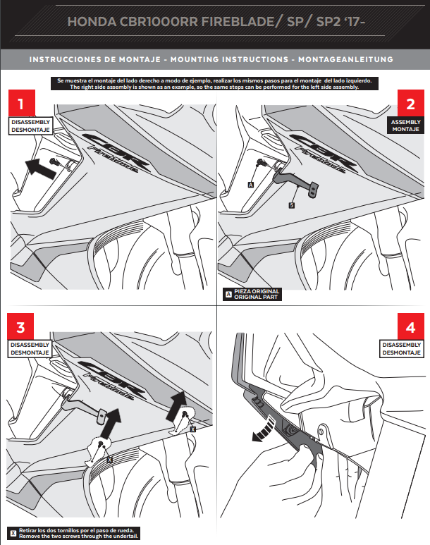 Puig Winglets Spoiler Downforce Honda CBR 1000 RR SC77 (17-19) 9729 