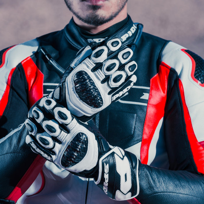 Guantes de cuero para moto Spidi Carbo 7 Racing | Hombre | Negro | A210026 