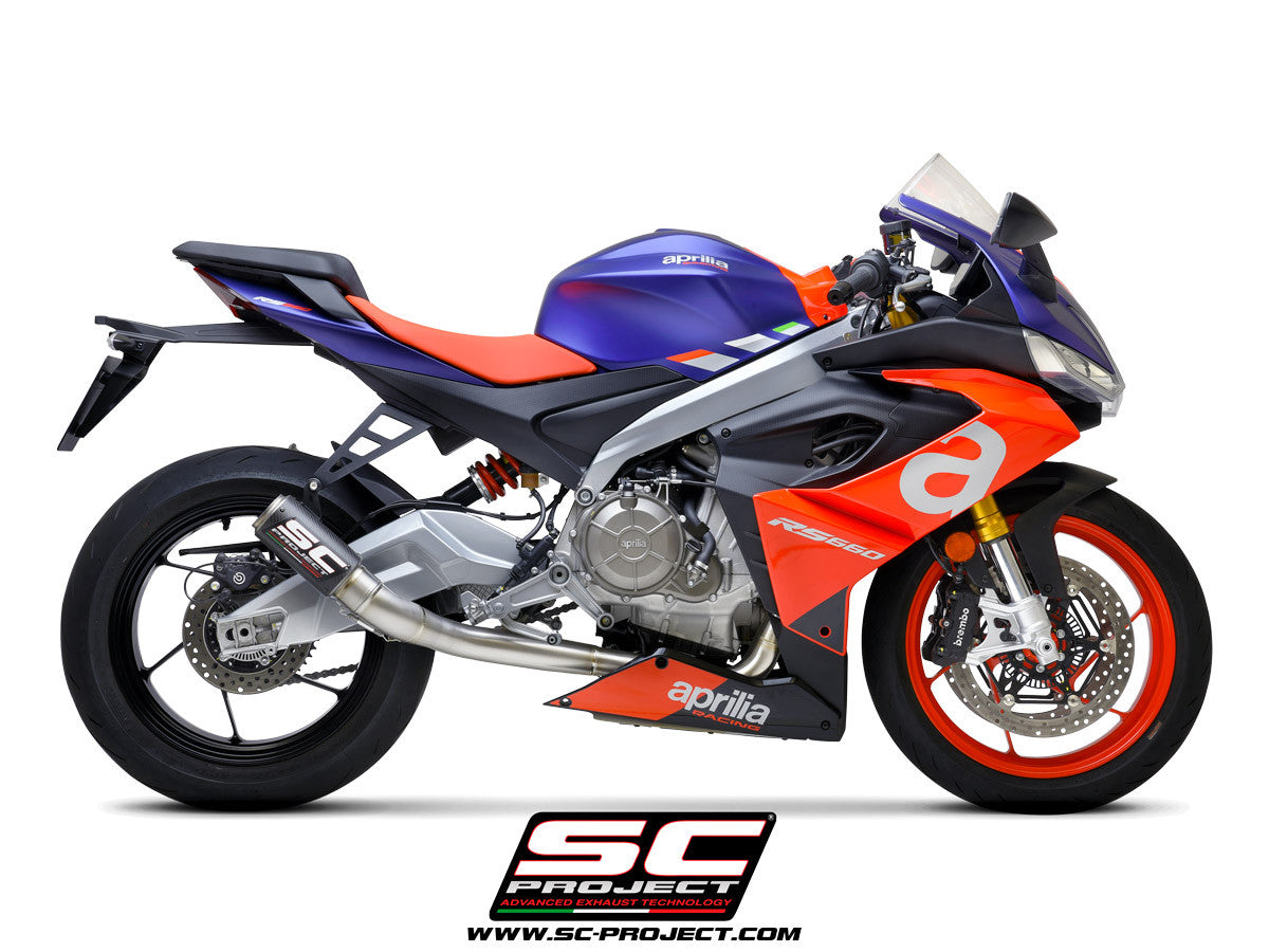 Sistema de escape completo SC-Project Titan 2-1 CR-T para Aprilia RS 660 (20-25) A23A-TC36 