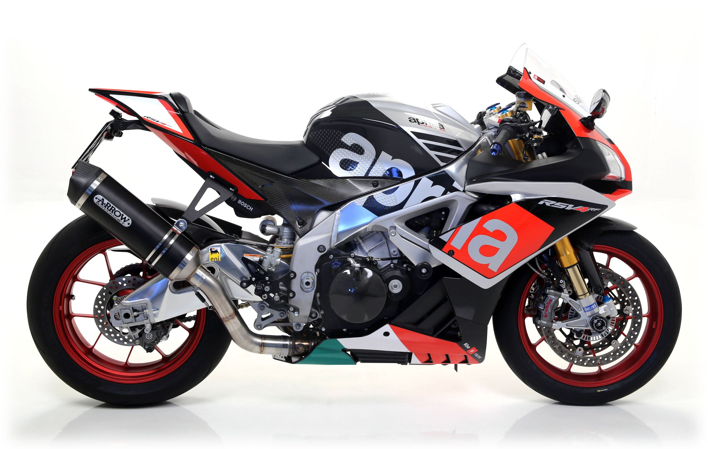 Escape Arrow Slip-On Race-Tech de aluminio oscuro para Aprilia RSV4/RR/RF (17-18) 71744AKN 