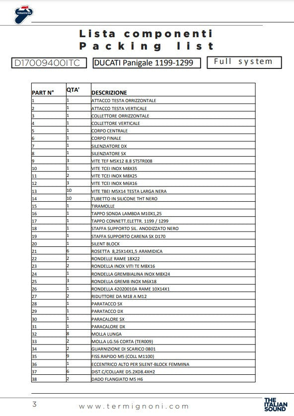 Sistema de escape completo Termignoni Force para Ducati Panigale V2 955 (20-24) D17009400ITC 