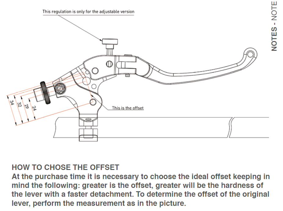 Palanca de embrague con diferentes offset Bonamici Honda CBR 1000 RR (08-19) 