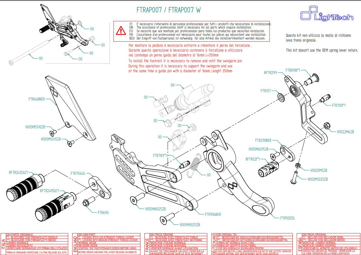 Sistema de frenos LighTech Aprilia RS 660 (20-25) FTRAP007/W 